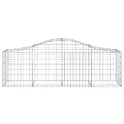 vidaXL Arched Gabion Baskets 14 pcs 200x50x60/80 cm Galvanised Iron