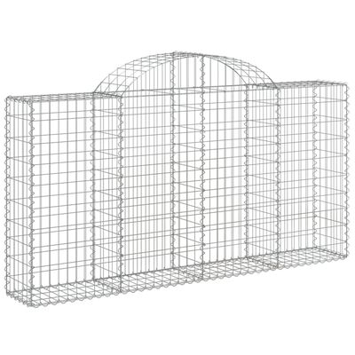 vidaXL Arched Gabion Baskets 30 pcs 200x30x100/120 cm Galvanised Iron