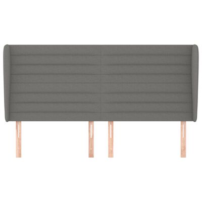 vidaXL Headboard with Ears Dark Grey 163 cm Fabric