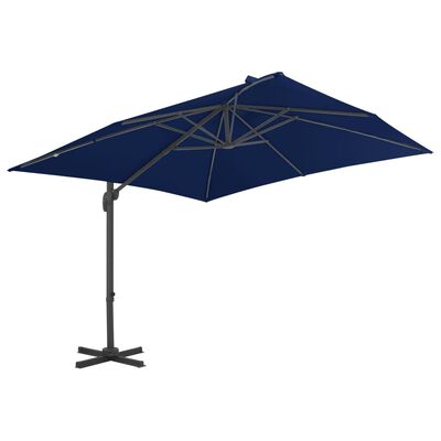 vidaXL Cantilever Garden Parasol with Aluminium Pole 3x3 m Azure Blue