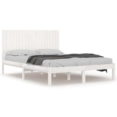 vidaXL Bed Frame without Mattress White 180x200 cm Super King Solid Wood