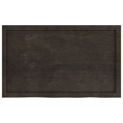 vidaXL Wall Shelf Dark Brown 100x60x(2-4) cm Treated Solid Wood Oak