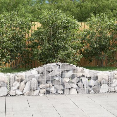 vidaXL Arched Gabion Baskets 20 pcs 200x30x40/60 cm Galvanised Iron