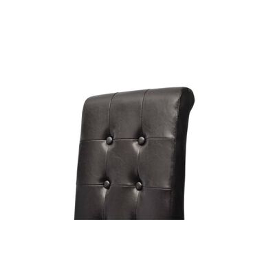 vidaXL Dining Chairs 4 pcs Black Faux Leather