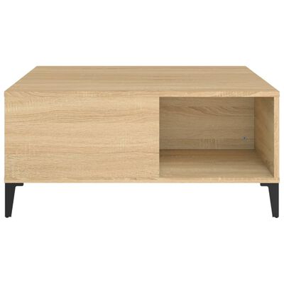 vidaXL Coffee Table Sonoma Oak 80x80x36.5 cm Engineered Wood