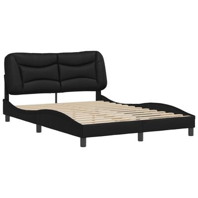 vidaXL Bed Frame without Mattress Black 137x187 cm Double Faux Leather