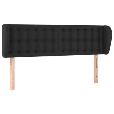 vidaXL Headboard with Ears Black 147x23x78/88 cm Faux Leather