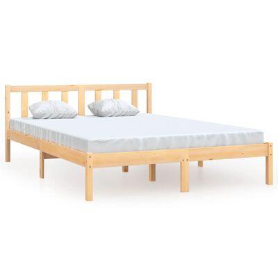 vidaXL Bed Frame without Mattress Solid Wood Double