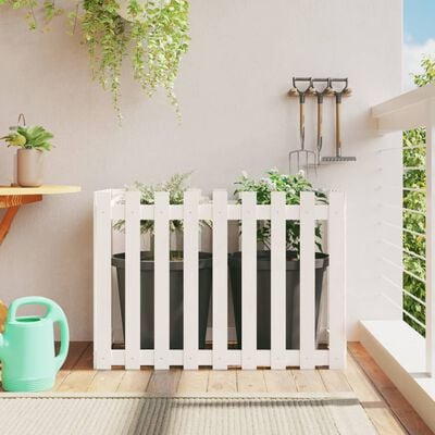 vidaXL Garden Raised Bed with Fence Design White 100x50x70 cm Solid Wood Pine