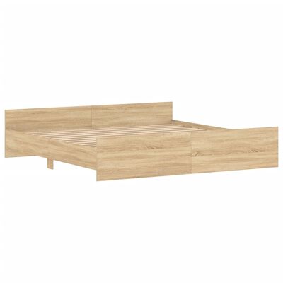 vidaXL Bed Frame without Mattress Sonoma Oak 180x200 cm Super King