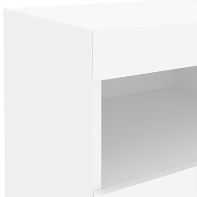 vidaXL Bedside Cabinets with LED Lights 2 pcs White 50x40x45 cm