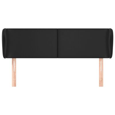 vidaXL Headboard with Ears Black 147x23x78/88 cm Faux Leather