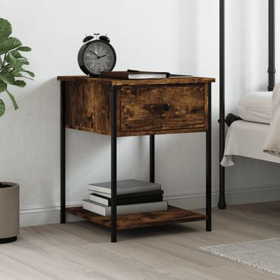 vidaXL Bedside Table Smoked Oak 44x45x58 cm Engineered Wood