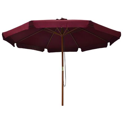 vidaXL Garden Parasol with Wooden Pole 330 cm Burgundy