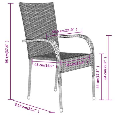 vidaXL 7 Piece Garden Dining Set Brown and Black