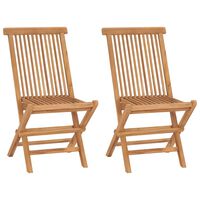 vidaXL Folding Garden Chairs 2 pcs Solid Teak Wood