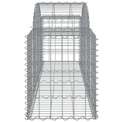 vidaXL Arched Gabion Baskets 9 pcs 200x50x60/80 cm Galvanised Iron