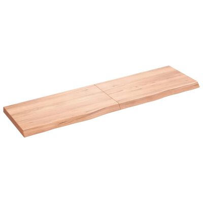 vidaXL Wall Shelf Light Brown 180x50x(2-6) cm Treated Solid Wood Oak