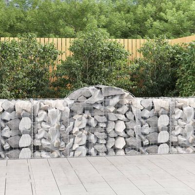 vidaXL Arched Gabion Baskets 9 pcs 200x50x80/100 cm Galvanised Iron