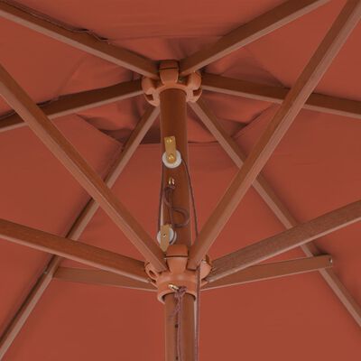 vidaXL Garden Parasol with Wooden Pole 270 cm Terracotta