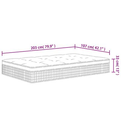 vidaXL Pocket Spring Mattress Medium Firm 107x203 cm King Single Size