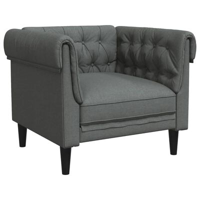 vidaXL 3 Piece Sofa Set Dark Grey Fabric