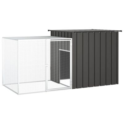 vidaXL Rabbit Cage Anthracite 200x91x100 cm Galvanised Steel