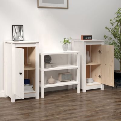 vidaXL Sideboards 2 pcs White 39x35x80 cm Solid Wood Pine