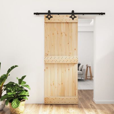 vidaXL Sliding Door with Hardware Set 80x210 cm Solid Wood Pine