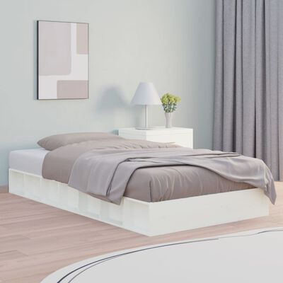 vidaXL Bed Frame without Mattress White 90x190 cm Single Solid Wood