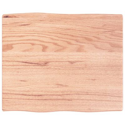 vidaXL Table Top Light Brown 60x50x2 cm Treated Solid Wood Oak Live Edge