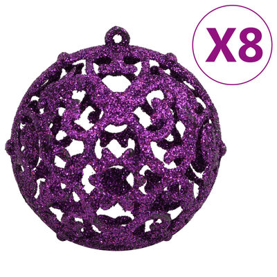 vidaXL 111 Piece Christmas Bauble Set Purple Polystyrene