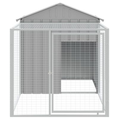 vidaXL Chicken Cage with Run Light Grey 117x201x123 cm Galvanised Steel