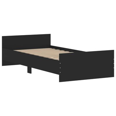 vidaXL Bed Frame without Mattress Black 90x190 cm Single Engineered Wood