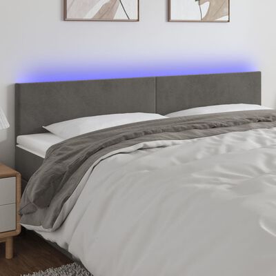 vidaXL LED Headboard Dark Grey 200 cm Velvet