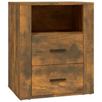 vidaXL Bedside Cabinet Smoked Oak 50x36x60 cm Engineered Wood