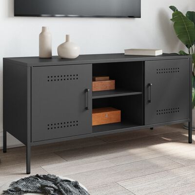 vidaXL TV Cabinet Black 100.5x39x50.5 cm Steel