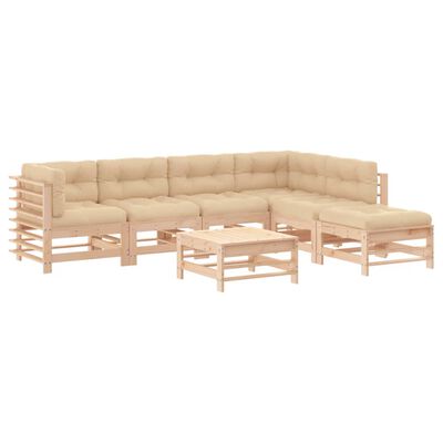 vidaXL 7 Piece Garden Lounge Set with Cushions Solid Wood