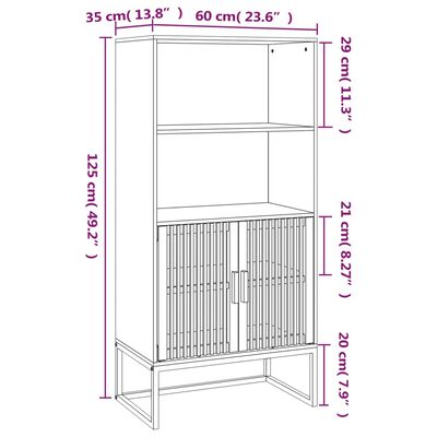 vidaXL Highboard 60x35x125 cm Engineered Wood