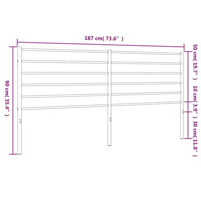 vidaXL Metal Headboard White 180 cm