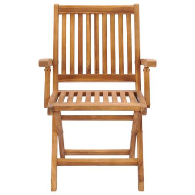 vidaXL Folding Garden Chairs 2 pcs Solid Teak Wood