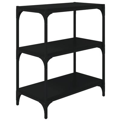 vidaXL Book Cabinet Black 60x33x70.5 cm Engineered Wood and Steel