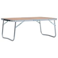 vidaXL Folding Camping Table Brown Aluminium 60x40 cm