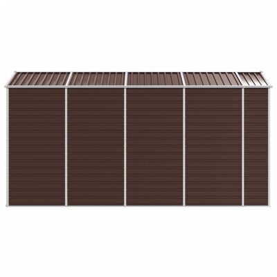 vidaXL Garden Shed Brown 191x385x198 cm Galvanised Steel