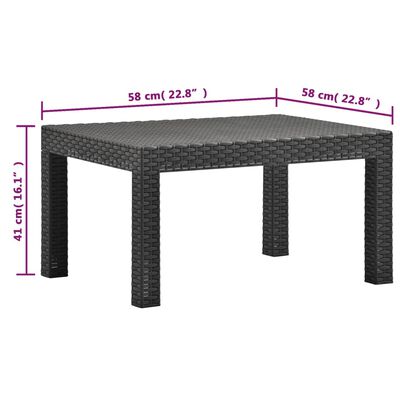 vidaXL 2 Piece Garden Lounge Set with Cushions PP Rattan Anthracite