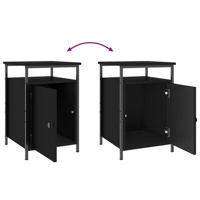 vidaXL Bedside Cabinets 2 pcs Black 40x42x60 cm Engineered Wood