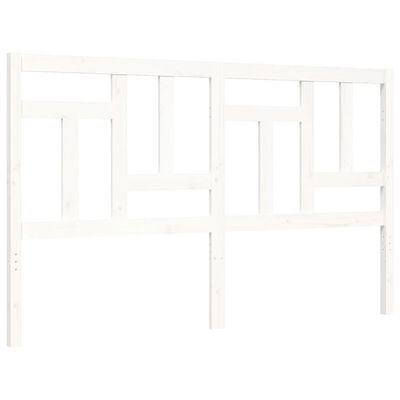 vidaXL Bed Frame without Mattress White King Size Solid Wood Pine