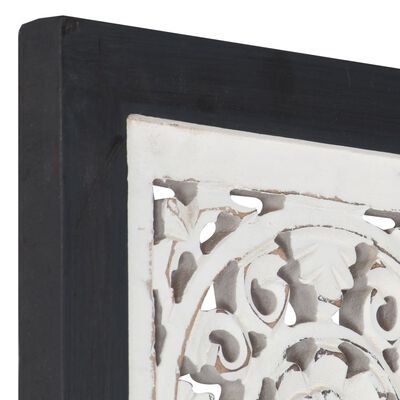 vidaXL Hand-Carved Wall Panel MDF 60x60x1.5 cm Black and White