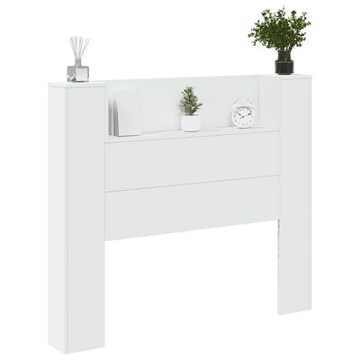 vidaXL Headboard Cabinet with LED White 120x16.5x103.5 cm