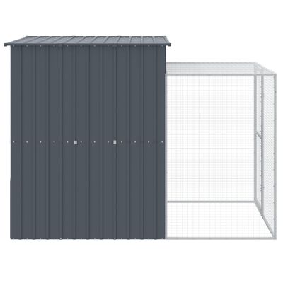 vidaXL Chicken Cage with Run Anthracite 165x251x181 cm Galvanised Steel